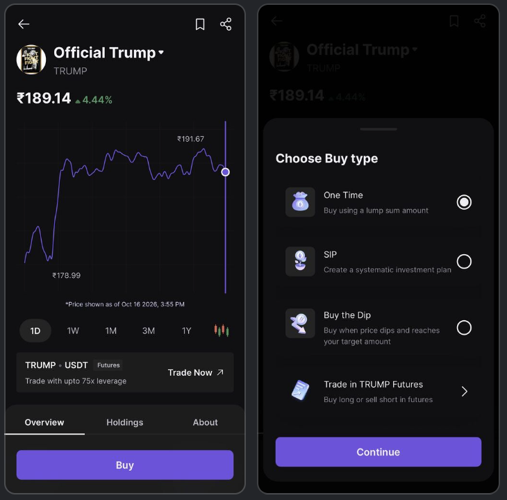 how to buy official trump in india